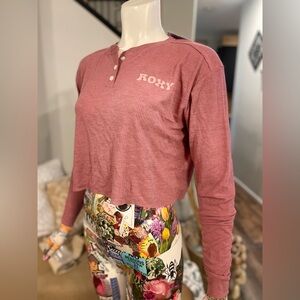 Roxy Women's Rose Long Sleeve Henley Top